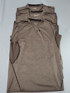 Lot Of 3 - Under Armour Men's Charcoal Compression Tank. XXL.